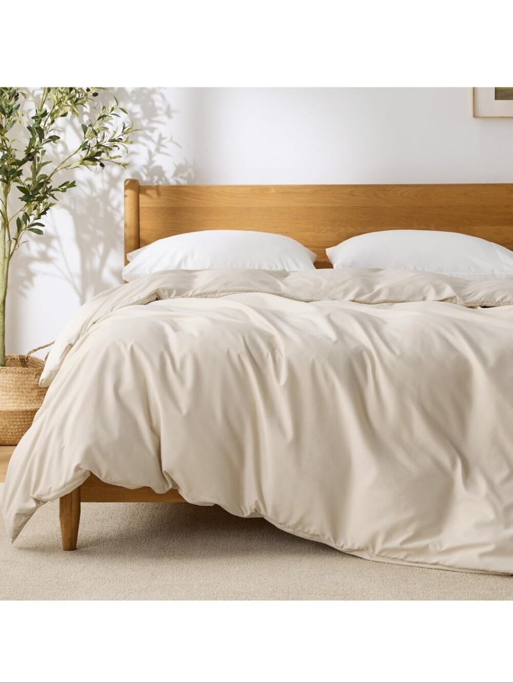 Bedsure Duvet Cover Full Size 3pc Soft Double Brushed Bedding, Beige